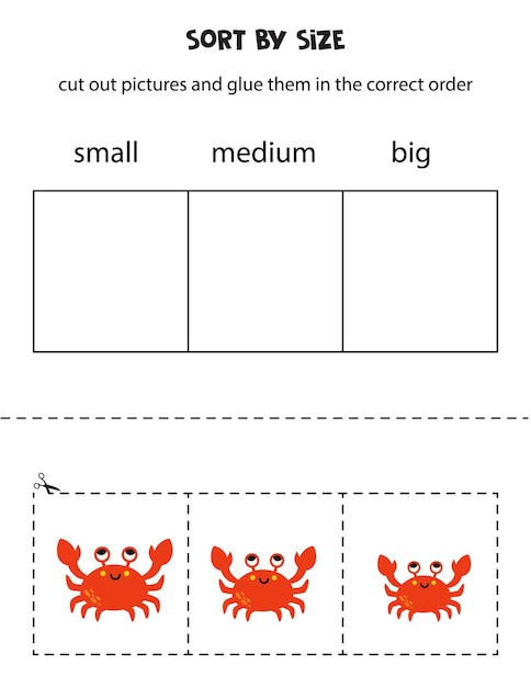 Trier Les Images Par Taille Feuille De Travail éducative Pour Les Enfants