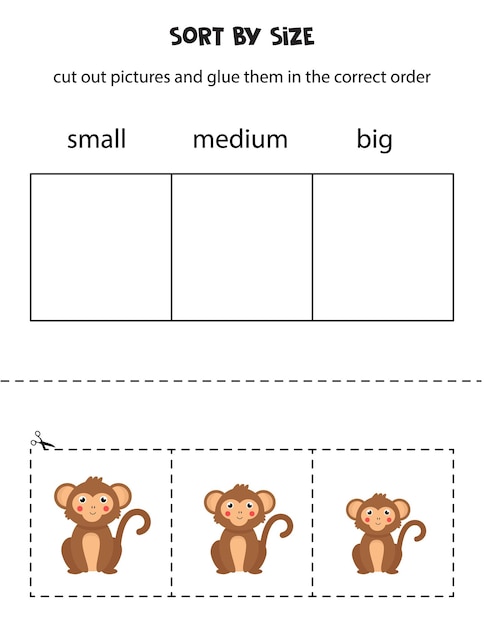 Triez Les Images Par Taille. Fiche Pédagogique Pour Les Enfants.