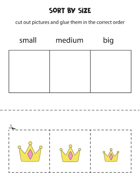 Triez Les Images Par Taille. Fiche Pédagogique Pour Les Enfants.