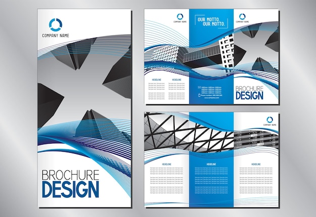 Vecteur trifold business brochure modèle