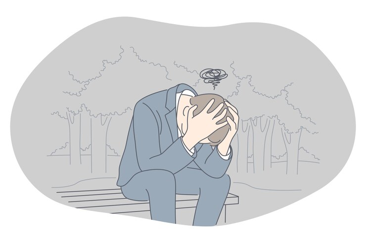 Vecteur tristesse, dépression mentale, concept de mauvaises nouvelles.
