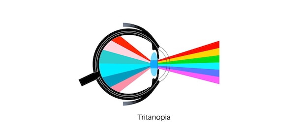 Vecteur tritanopie et tritanomalie