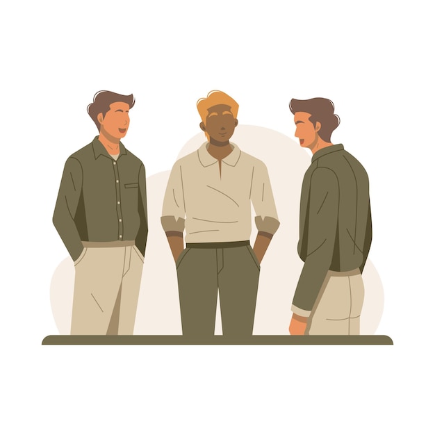 trois hommes d'affaires communication illustration isolée