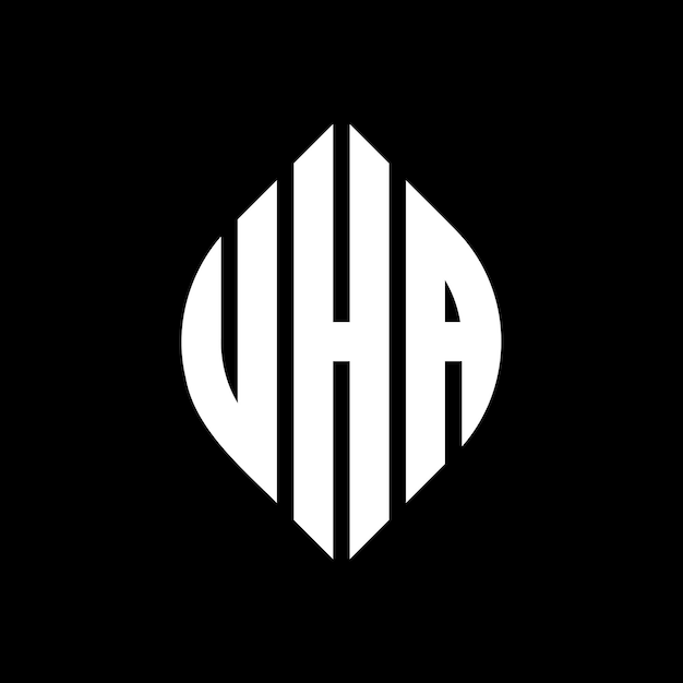 Vecteur les trois initiales forment un logo de cercle uha emblème de cercle abstrait monogramme de lettre marque vectorielle