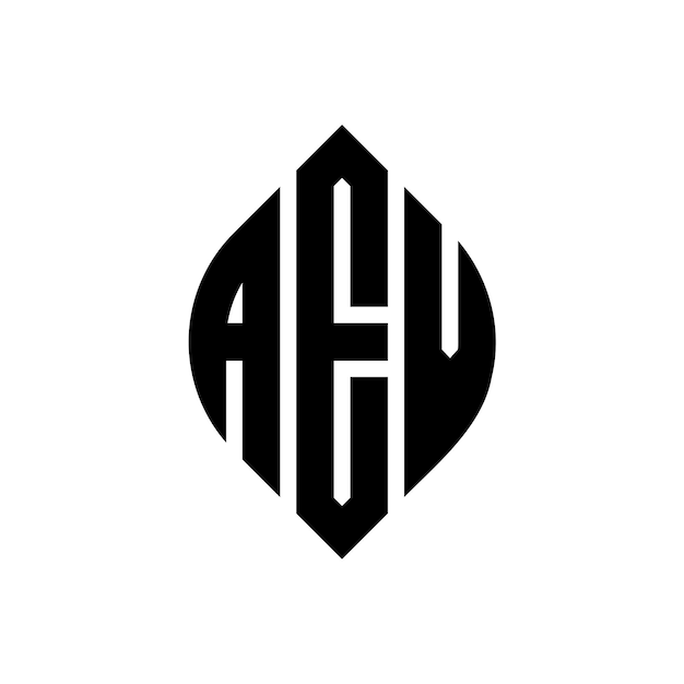Vecteur les trois initiales forment un logo circulaire aev cercle emblème abstrait monogramme lettre marque vector