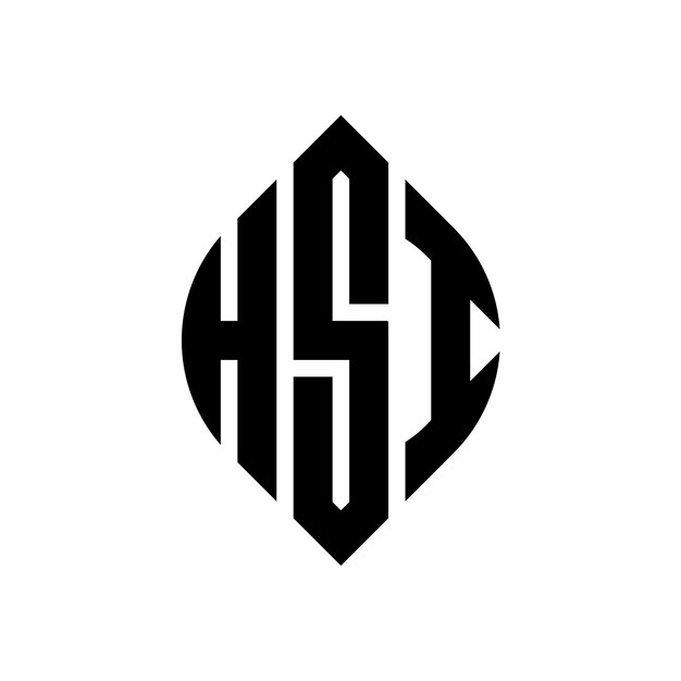 Les trois initiales forment un logo circulaire HSI emblème circulaire abstract monogramme lettre marque vecteur