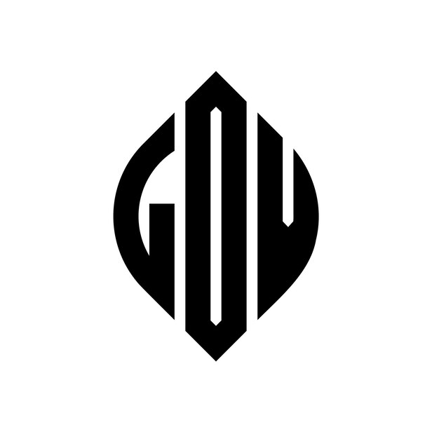 Les Trois Initiales Forment Un Logo Circulaire Ldv Cercle Emblème Monogramme Abstrait Lettre Marque Vector