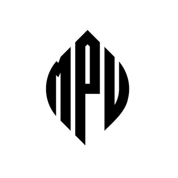 Les Trois Initiales Forment Un Logo Circulaire Mpu Emblème Circulaire Abstrait Monogramme Lettre Marque Vector