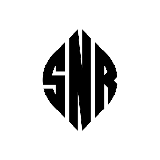 Vecteur les trois initiales forment un logo circulaire snr cercle emblem abstrait monogramme lettre marque vector