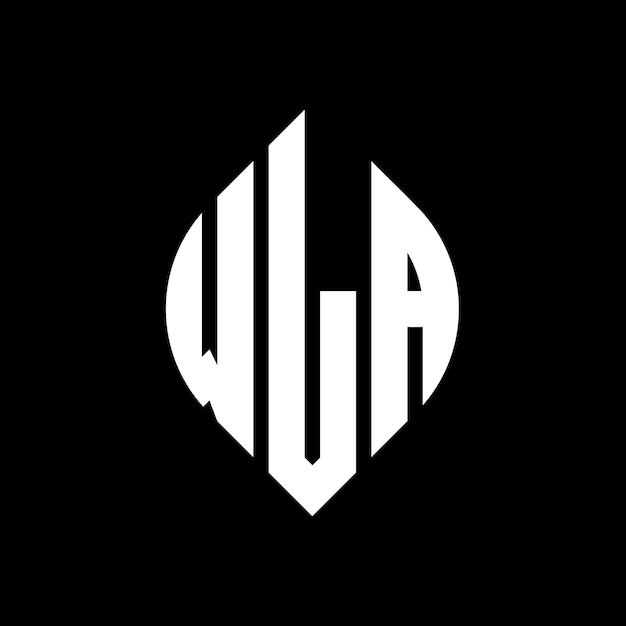 Vecteur les trois initiales forment un logo circulaire wla, un emblème circulaire, un monogramme abstrait, une lettre, une marque, un vecteur.
