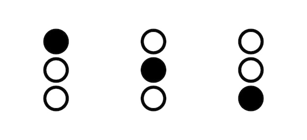 Trois points pour les boutons de menu et de réglage Définir les icônes des médias sociaux Vector