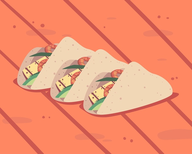 Trois Tacos En Table