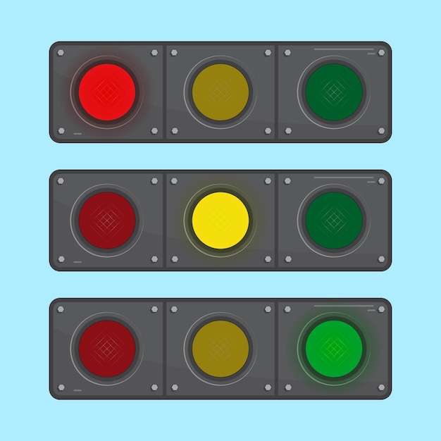 Vecteur trois types de feux de circulation