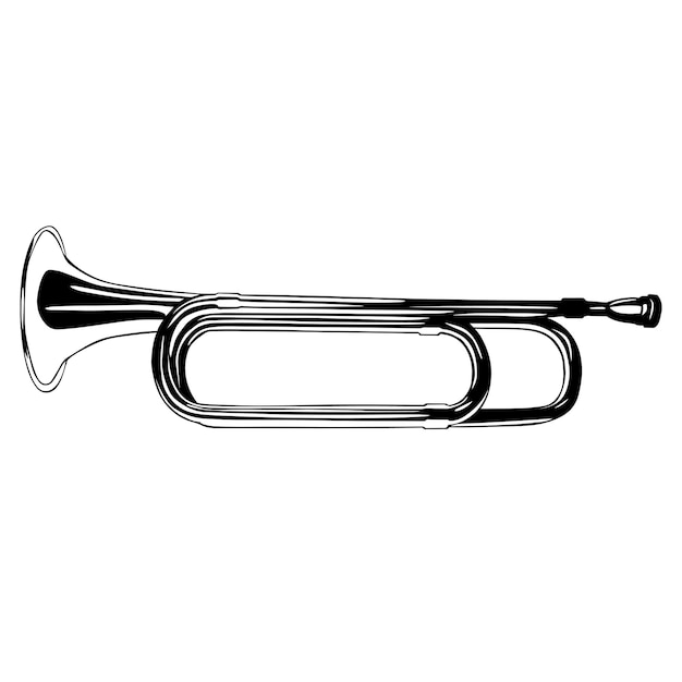 Vecteur trombone illustration art vecteur noir et blanc