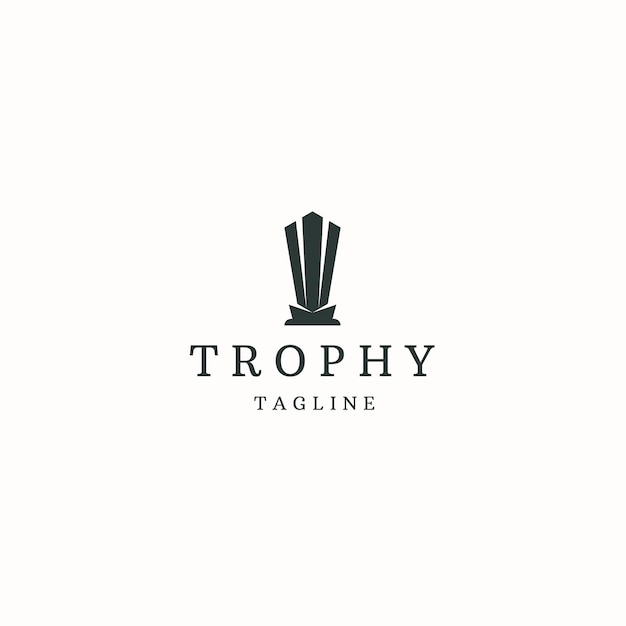 Trophée Logo Icône Design Modèle Plat Vector Illustration