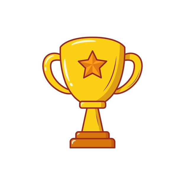 Trophée d'or brillant avec l'icône de dessin animé d'illustration d'étoile