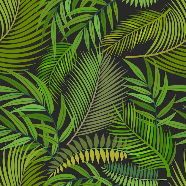 Tropical fond sans couture avec feuilles vertes
