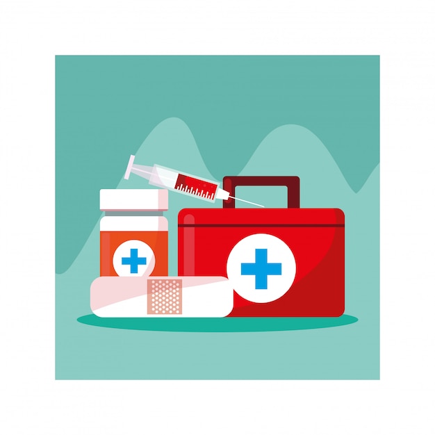 Trousse de premiers soins médicale, journée santé