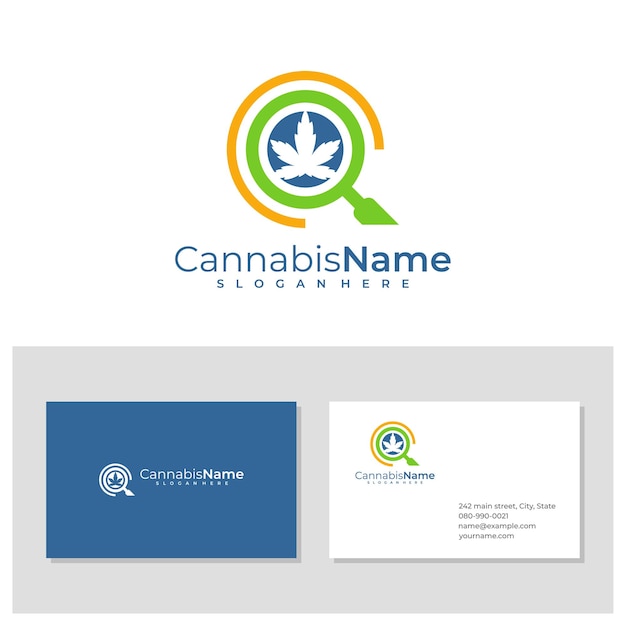 Trouver Le Logo Cannabis Avec Le Modèle De Carte De Visite Concepts De Conception De Logo Creative Cannabis