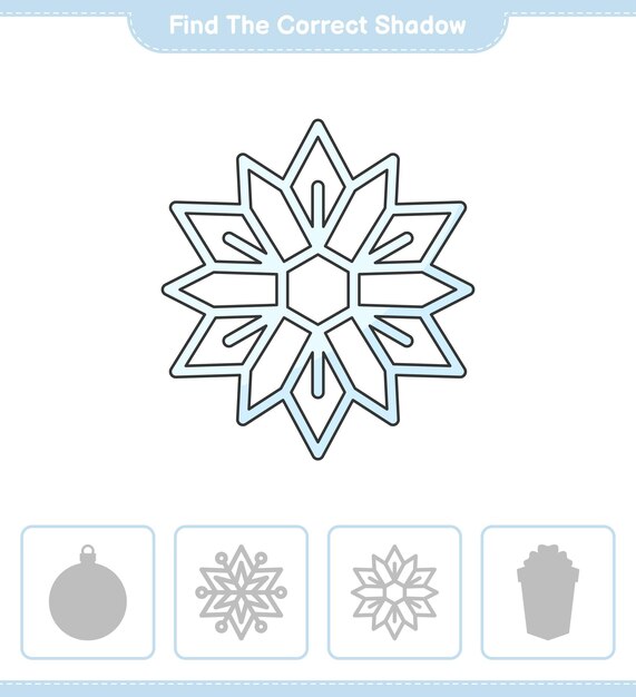 Trouvez La Bonne Ombre Trouvez Et Faites Correspondre La Bonne Ombre De Snowflake Jeu éducatif Pour Enfants