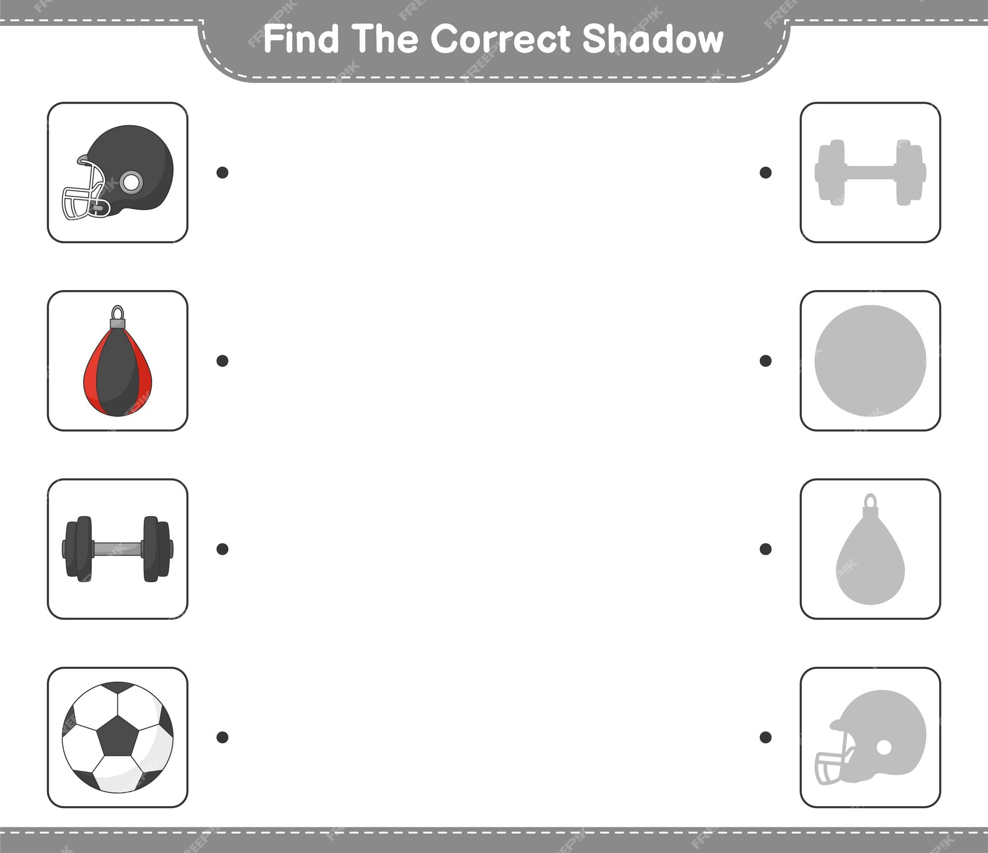 Trouvez Et Faites Correspondre L'ombre Correcte De L'haltère Et Du