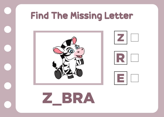 Trouvez la lettre manquante du zèbre
