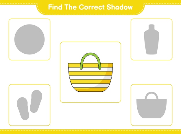 Trouvez L'ombre Correcte Trouvez Et Faites Correspondre L'ombre Correcte Du Jeu éducatif Pour Enfants Beach Bag