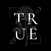 True love and hate abstract vector print design
