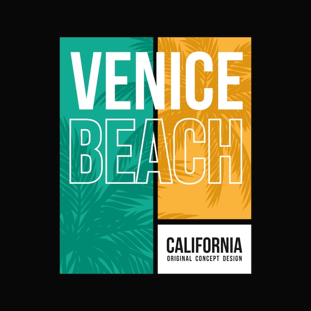 Tshirt Graphique De Vecteur De Plage De Venise