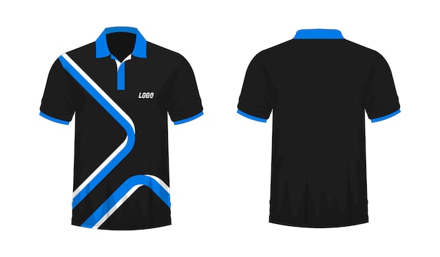 Vecteur tshirt polo modèle bleu et noir pour la conception sur fond blanc illustration vectorielle eps 10