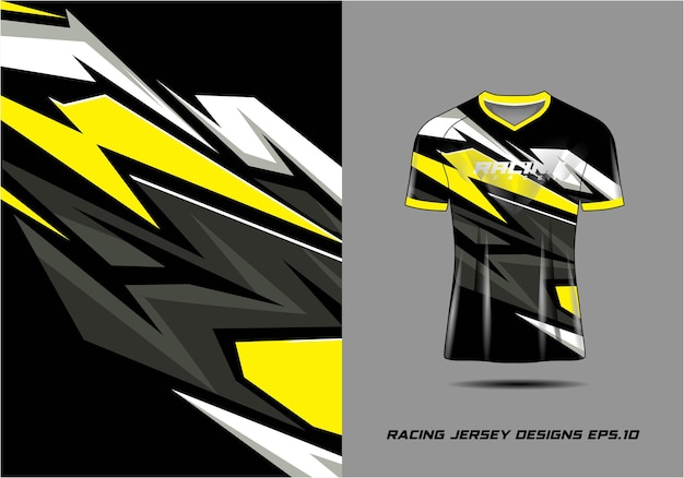 Tshirt sport design pour racing jersey cyclisme football gaming Premium jaune