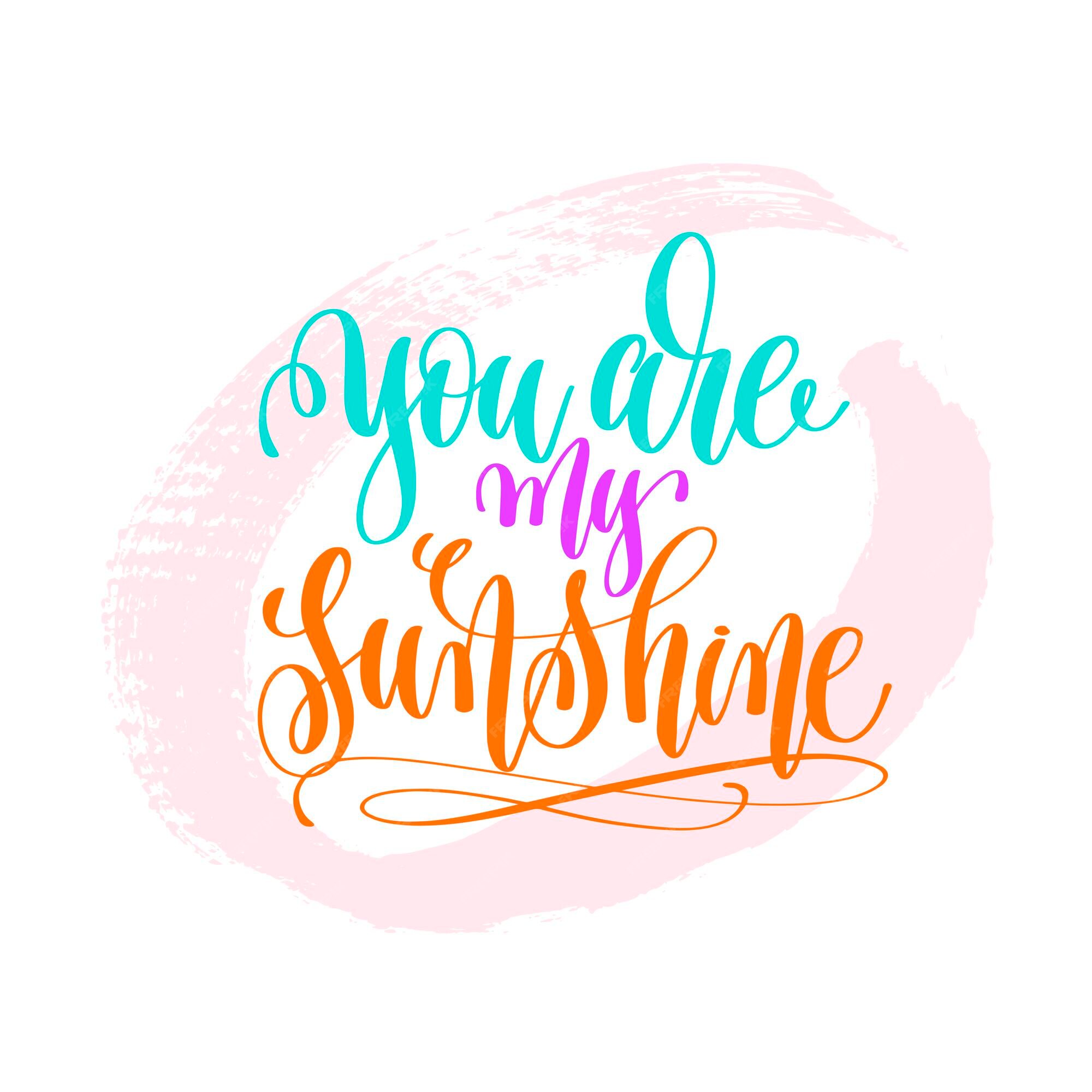 Tu Es Mon Rayon De Soleil Affiche De Lettrage A La Main Sur Un Motif De Trait De Pinceau Rose Carte De Voeux Pour La Saint Valentin Citations D Amour Illustration