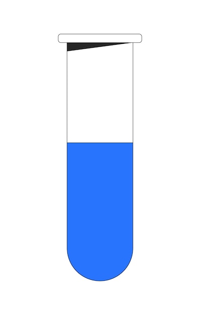 Tube à Essai Avec Objet Vectoriel Couleur Ligne Plate Liquide