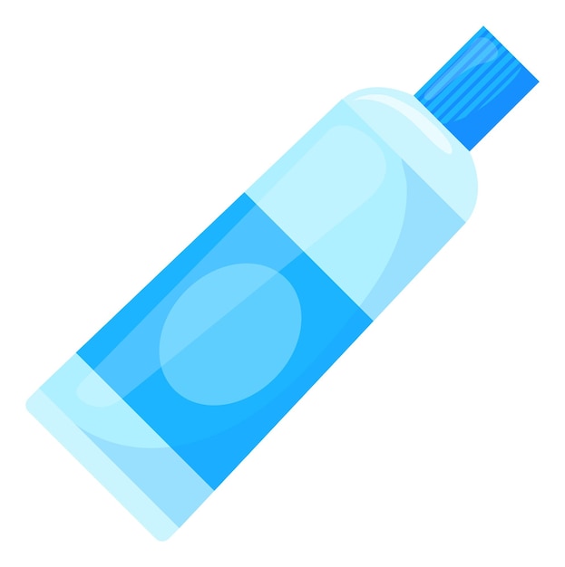 Vecteur tube fermé bleu gel de dessin animé ou contenant de dentifrice isolé sur fond blanc