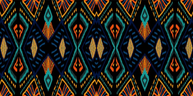 Tuile Abstraite De L'océan. Modèle Sans Couture Tribal De Bleuet. Japon Tribal Ogee Texture. Texture Rustique Navajo Brillante. Répétez Chevron Aztec.