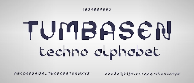 Tumbasen, alphabet techno moderne avec modèle de style urbain
