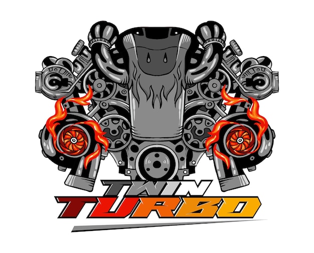 Vecteur turbo moteur logo vecteur eps 10