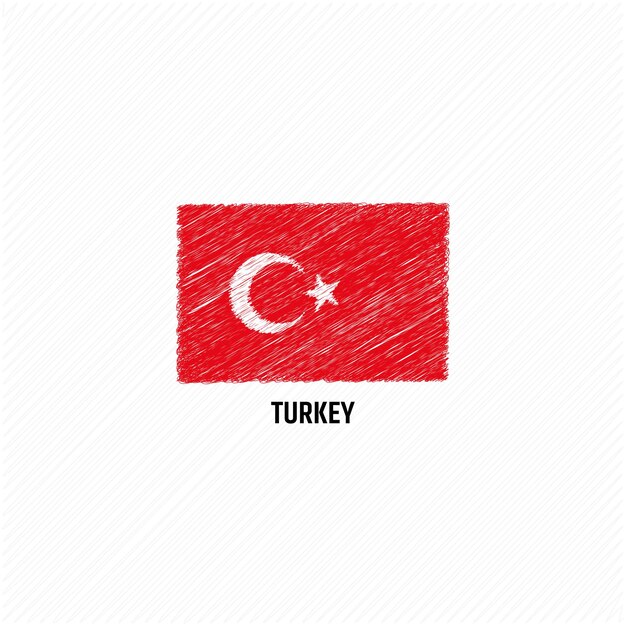 Turquie Grunge Drapeau Vecteur Modèle Illustration Plate