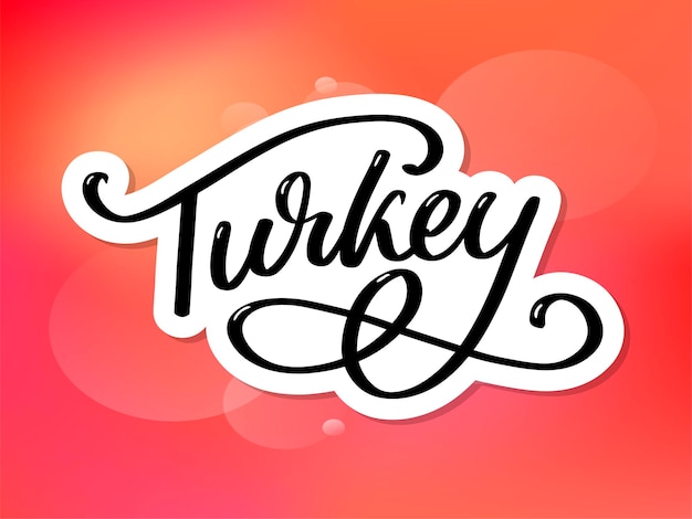Turquie Lettrage Nom Manuscrit Du Pays Modèle De Conception Vectorielle