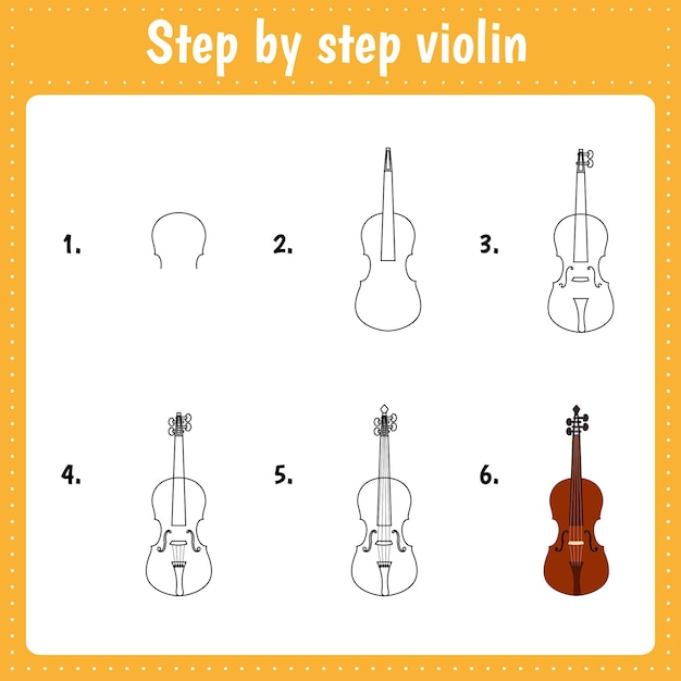 Tutoriel De Dessin Pour Les Enfants Niveau Facile Fiches Pédagogiques Comment Dessiner Un Violon