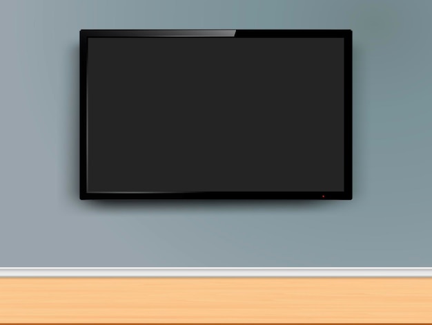 Tv écran Plat Accrochée Au Mur