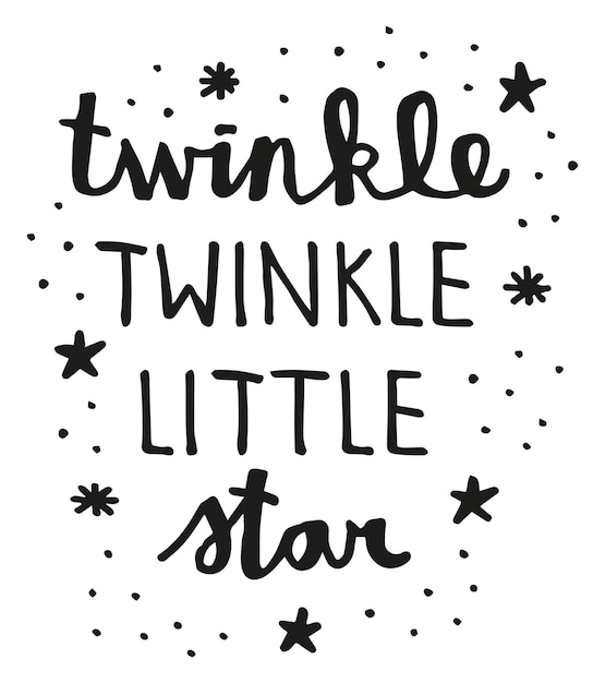 Twinkle Twinkle Petite étoile Handlettering Illustration Vectorielle