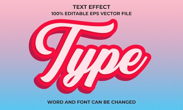 Type D'effet De Texte 3d Type De Style Effet De Texte Modifiable