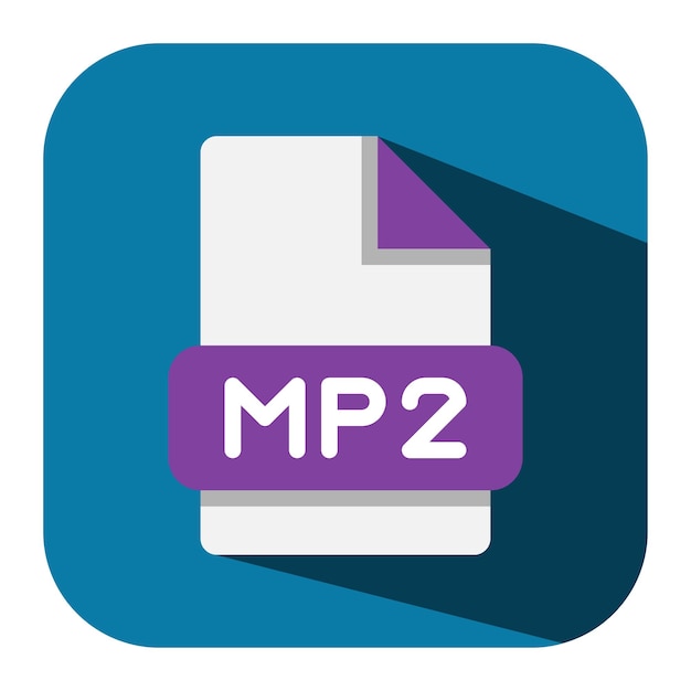 Type de fichier mp2 format d'icône plate