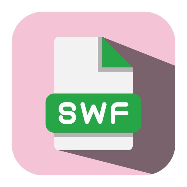 Type de fichier swf icône plate icônes de symboles minimalistes qui donnent une touche moderne à la conception