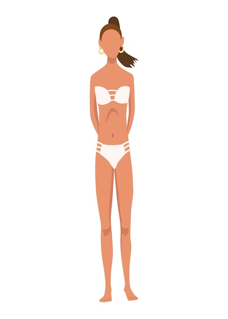 Type De Figure Féminine Femmes En Lingerie Montrant La Forme Du Corps Femmes En Sous-vêtements Forme Principale De La Figure Féminine Illustrations Vectorielles Plates Isolées Sur Fond Blanc