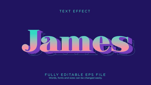 Type de police d'effet de texte James