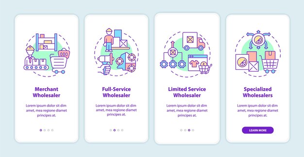 Types De Grossistes Qui Intègrent L'écran De La Page De L'application Mobile