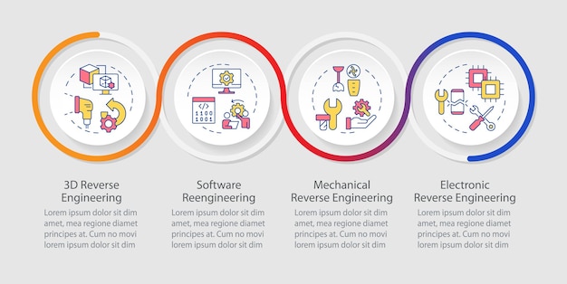 Types d'infographies d'ingénierie inverse séquence de cercles