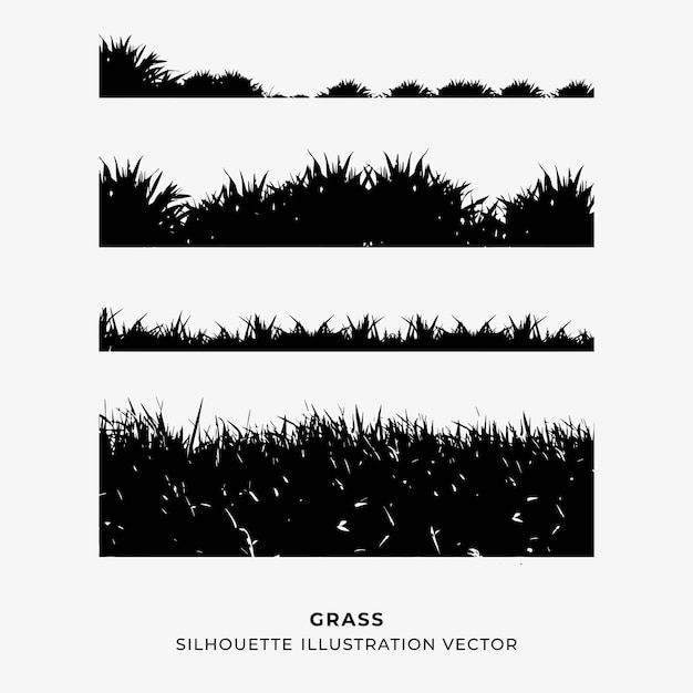 Vecteur types de vecteur d'illustration de silhouette d'herbe